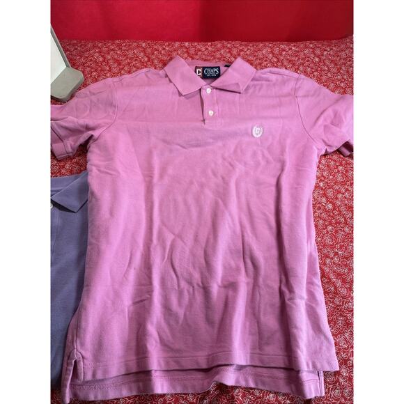 Lot of 2 ~ Chaps Polo Short Sleeve Cotton Shirts ~ Mens Medium Purple & Pink V1 - Picture 2 of 7